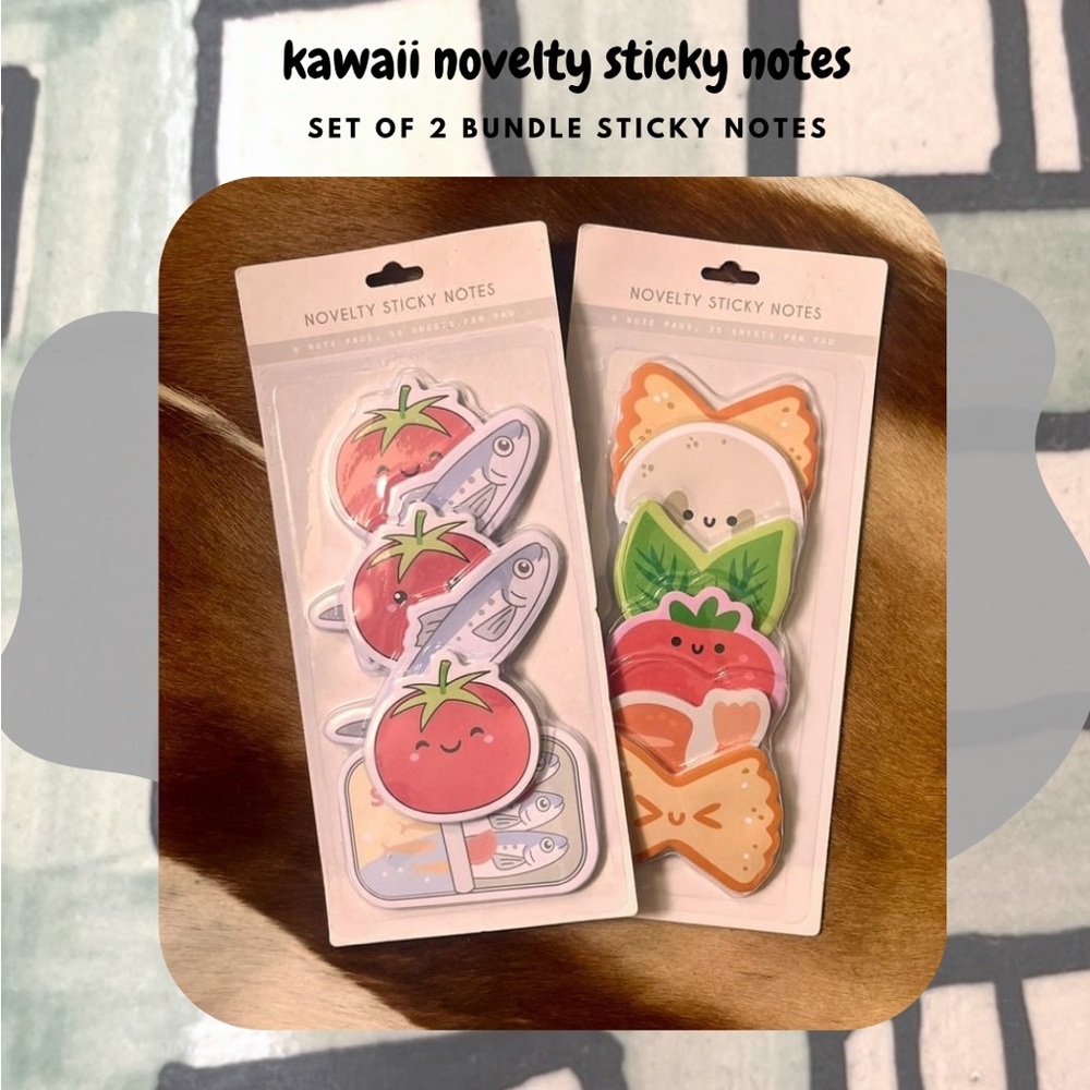 🏷️🎉🆕 kawaii food novelty sticky notes bundle set of 12